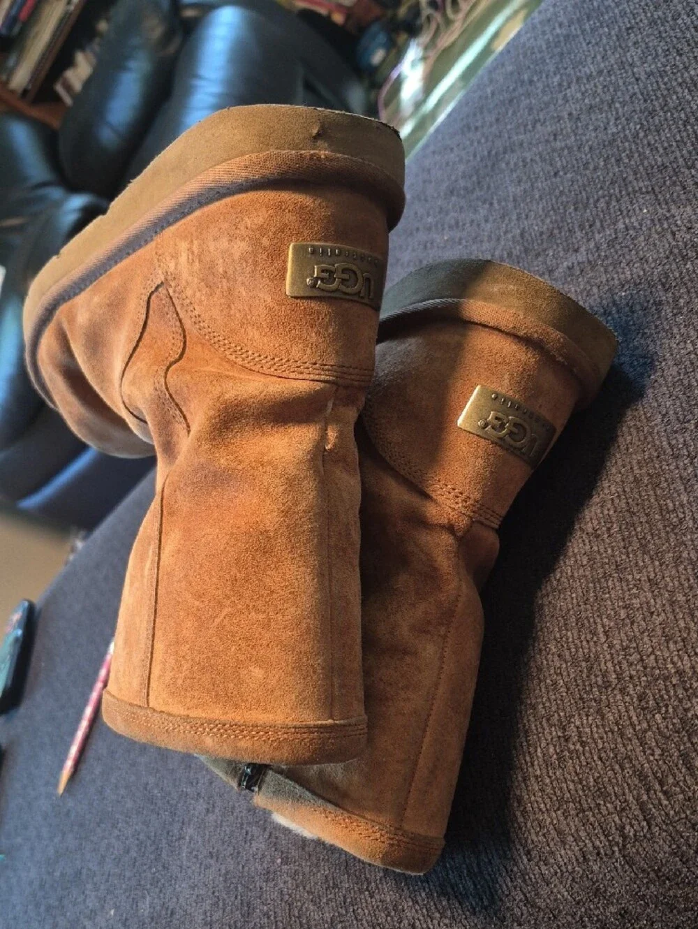 UGG Chestnut Suede Mid-Calf Boots